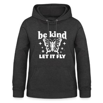 Be Kind Butterfly Design - Sweat à capuche Femme - charbon - Devant - AI Model Female 172 light (172cm)