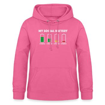 Ma batterie sociale | drôles de dictons, famille - Sweat à capuche Femme - rose - Devant - AI Model Female 172 light (172cm)