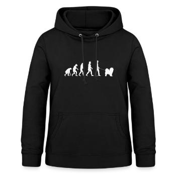 Samoyède Evolution Chien de traîneau Samoyède - Sweat à capuche Femme - noir - Devant - AI Model Female 172 light (172cm)
