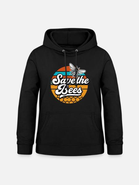 Save the Bees Retro - Frauen Hoodie - Schwarz
