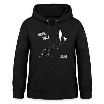 FEMME & DOG never walk alone - Sweat à capuche Femme - noir - Devant - AI Model Female 172 light (172cm)