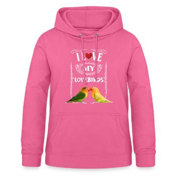I LoveE My Lovebirds Agapornis Tshirt - Women's Hoodie - pink - Front - AI Model Female 172 light (172cm)