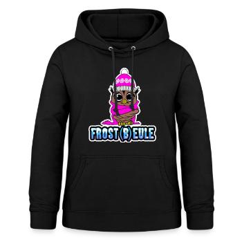 Frost(b)eule - Frierende Eule - Frauen Hoodie - Schwarz - Vorne - AI Model Female 172 light (172cm)