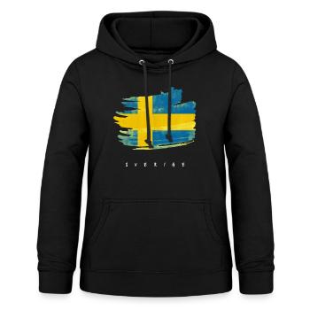 Schweden schwedische Flagge Wasserfarben - Frauen Hoodie - Schwarz - Vorne - AI Model Female 172 light (172cm)