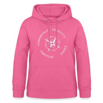 Vintage 4 Cardinal Virtues Compass - Women's Hoodie - pink - Front - AI Model Female 172 light (172cm)