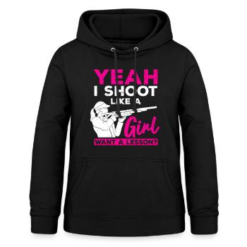Clay pigeon shooting - Women's Hoodie - black - Front - AI Model Female 172 light (172cm)