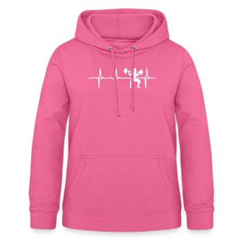 Herzschlag Kniebeugen Silhouette - Frauen Hoodie - Pink - Vorne - AI Model Female 172 light (172cm)
