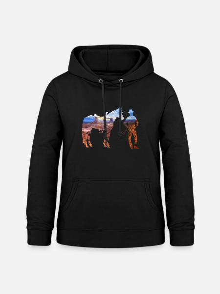 cowboy in der Steppe - Frauen Hoodie - Schwarz