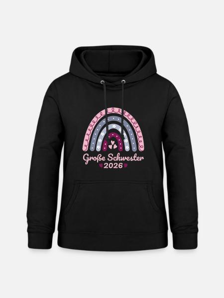 Große Schwester 2026 Regenbogen - Frauen Hoodie - Schwarz