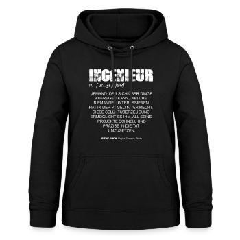 Ingenieur Definition DE - Frauen Hoodie - Schwarz - Vorne - AI Model Female 172 light (172cm)