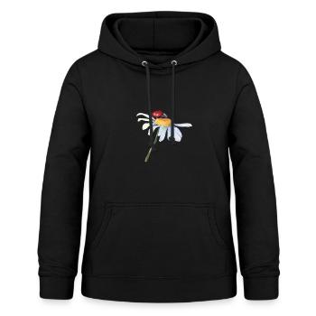 Chamomile flower and ladybug - Women's Hoodie - black - Front - AI Model Female 172 light (172cm)