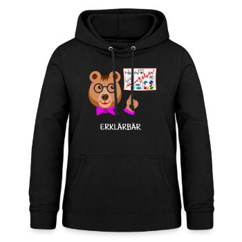 Erklärbär, Lehrer lustiger Bär intelligent, schlau - Frauen Hoodie - Schwarz - Vorne - AI Model Female 172 light (172cm)