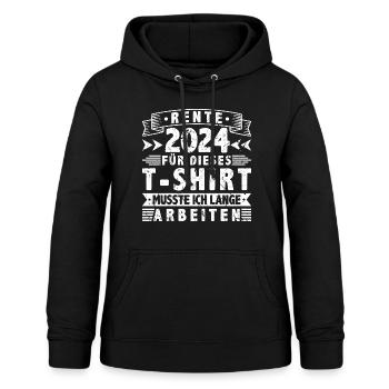 Renteneintritt Ruhestand 2024 Männer Rente - Frauen Hoodie - Schwarz - Vorne - AI Model Female 172 light (172cm)