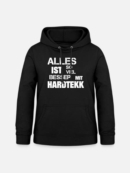 Hardtekk - Merch - Tekk - Geschenk - Frauen Hoodie - Schwarz