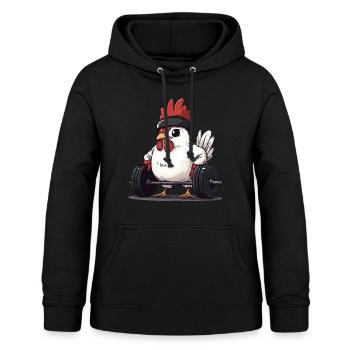 Poulet soulevé de terre - Sweat à capuche Femme - noir - Devant - AI Model Female 172 light (172cm)