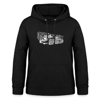 Kran Mobilkran 300 1300 1250 250 weiß - Frauen Hoodie - Schwarz - Vorne - AI Model Female 172 light (172cm)