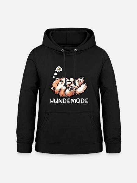 Hundemüde Zwergspitz Zwergspitze Spitzhund Spitz - Frauen Hoodie - Schwarz
