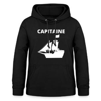 CAPITAINE PIRATE - Sweat à capuche Femme - noir - Devant - AI Model Female 172 light (172cm)