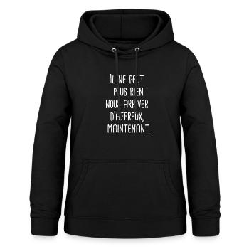 Parodie films d'horreur - Sweat à capuche Femme - noir - Devant - AI Model Female 172 light (172cm)