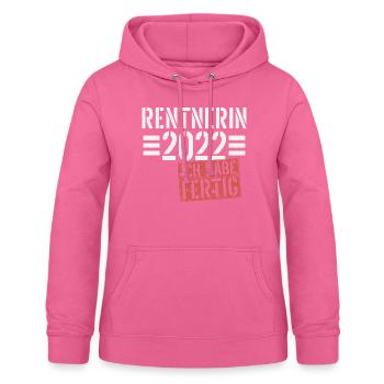 Ruhestand 2022 Rentnerin Spruch Geschenk - Frauen Hoodie - Pink - Vorne - AI Model Female 172 light (172cm)