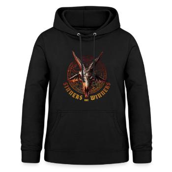 Alchemy England Baphomet Sinners Are Winners - Frauen Hoodie - Schwarz - Vorne - AI Model Female 172 light (172cm)