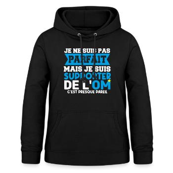 supporter football club humour football marseille - Sweat à capuche Femme - noir - Devant - AI Model Female 172 light (172cm)