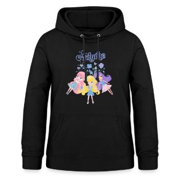 Blythe Puppen Auf Blumenwiese - Frauen Hoodie - Schwarz - Vorne - AI Model Female 172 light (172cm)