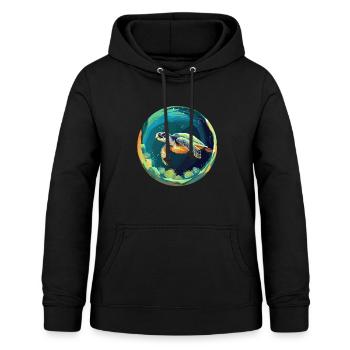 Schildkröte - Frauen Hoodie - Schwarz - Vorne - AI Model Female 172 light (172cm)