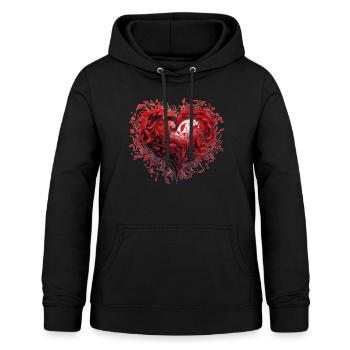Coeur de roses - Sweat à capuche Femme - noir - Devant - AI Model Female 172 light (172cm)