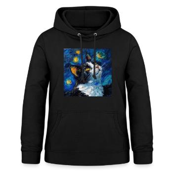 Katze, katzenmotiv - Frauen Hoodie - Schwarz - Vorne - AI Model Female 172 light (172cm)