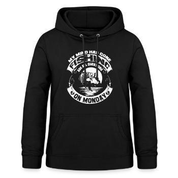 Fishing On Monday - Women's Hoodie - black - Front - AI Model Female 172 light (172cm)
