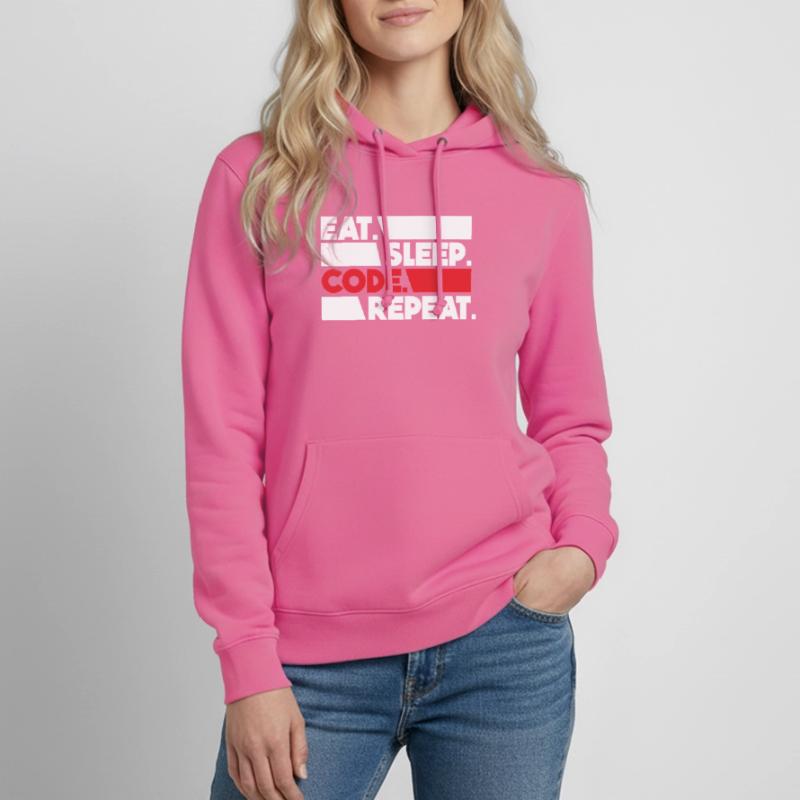 Eat Sleep Code Repeat Programmeur Devloper Sweat à capuche Femme