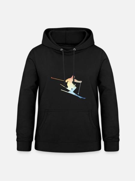 Skifahrer - Frauen Hoodie - Schwarz