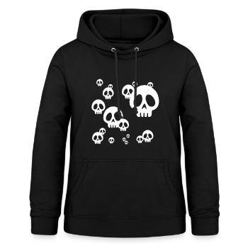 Tête de mort manga invasion (blanc) - Sweat à capuche Femme - noir - Devant - AI Model Female 172 light (172cm)