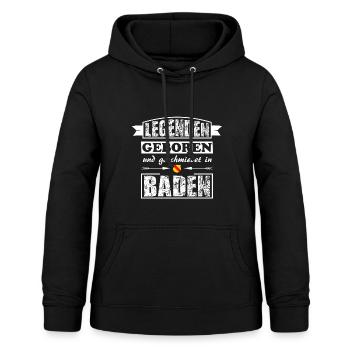 Badner Legenden - Frauen Hoodie - Schwarz - Vorne - AI Model Female 172 light (172cm)
