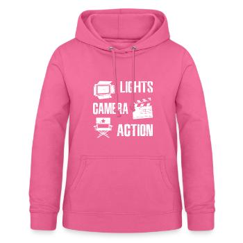 Filmemacher - Frauen Hoodie - Pink - Vorne - AI Model Female 172 light (172cm)