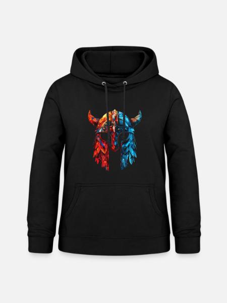 Wikinger-Helm mit Hörnern - Frauen Hoodie - Schwarz