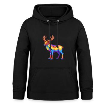 Karibu Bunte Kawaii Cartoon Figur Clipart - Frauen Hoodie - Schwarz - Vorne - AI Model Female 172 light (172cm)