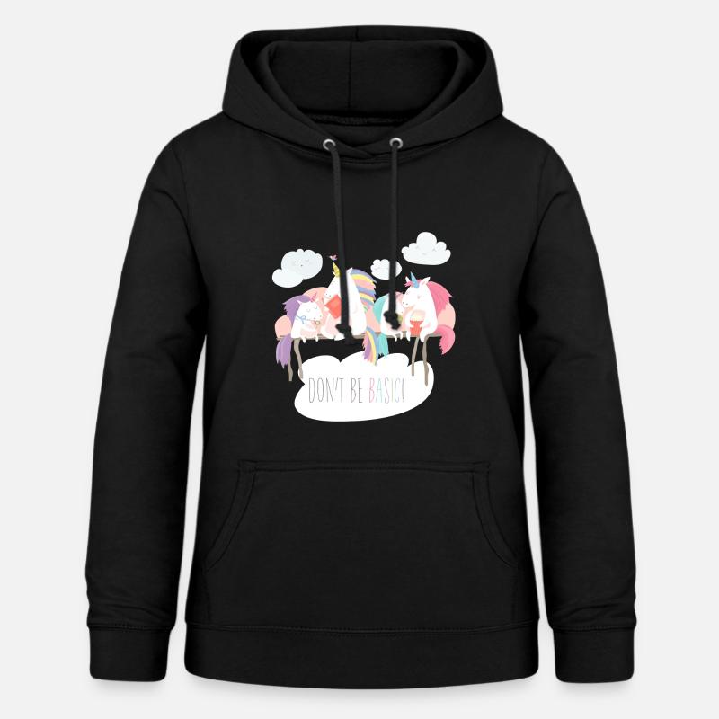Unicorn don't be basic statement - Women's Hoodie - black