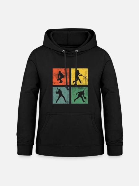 Baseball Softball Sport Retro - Frauen Hoodie - Schwarz