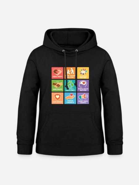Menschenrechte Gleichheit Inklusion Statement - Frauen Hoodie - Schwarz