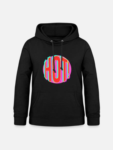 Neon Hot Retro Schriftzug - Frauen Hoodie - Schwarz