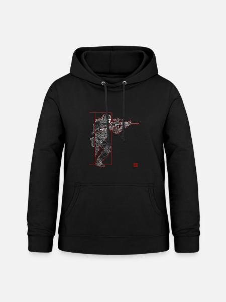 Soldaten silhouette - Frauen Hoodie - Schwarz