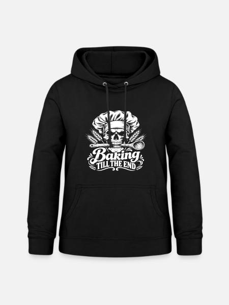 Baking Till The End Skull Bäcker - Frauen Hoodie - Schwarz