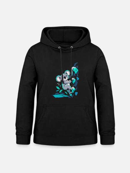 Süßer Koala beim Bouldern – Klettern Design - Frauen Hoodie - Schwarz