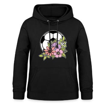 Frauen Mädchen Fußball Blumen Fußballspielerinnen - Frauen Hoodie - Schwarz - Vorne - AI Model Female 172 light (172cm)