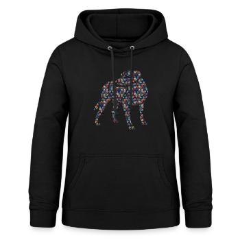 Triangles de chien silhouette - Sweat à capuche Femme - noir - Devant - AI Model Female 172 light (172cm)