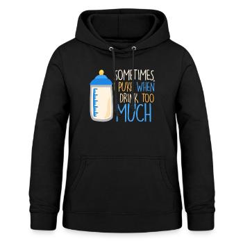 wenn ich zu viel trinke spucke ich. geschenk - Frauen Hoodie - Schwarz - Vorne - AI Model Female 172 light (172cm)