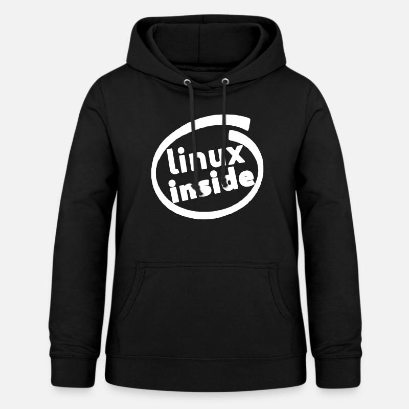 LINUX INSIDE TUX PROGRAMMER LOGO NERD GIFT - Women's Hoodie - black