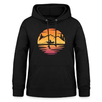 Sunset Canoeing amant canoë canoë canoë canoë canoë- canoë - Sweat à capuche Femme - noir - Devant - AI Model Female 172 light (172cm)